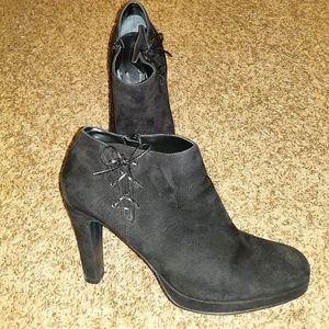 Black suede booties